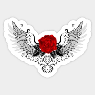 Angel Red Rose Sticker